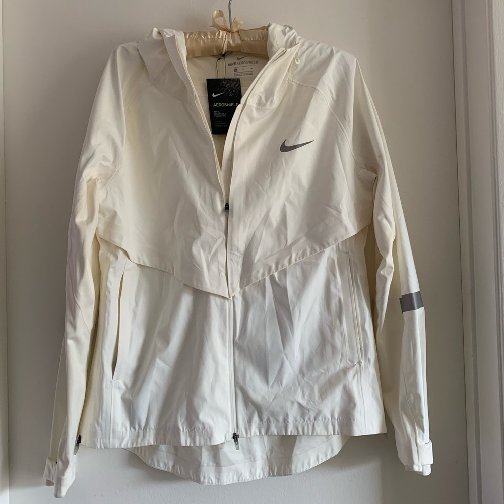 NWT Nike White Windbreaker Jacket